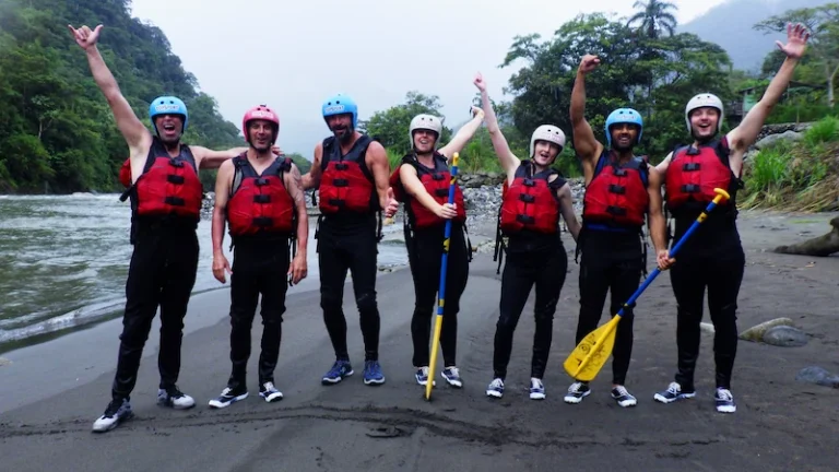 High-quality professional wetsuits, life jackets, and helmets ready for a secure river descent