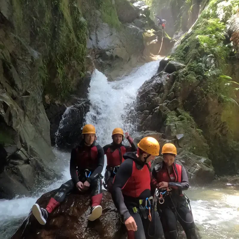 Canyoning in Baños Ecuador extreme adventure tour at Cashaurco canyon.