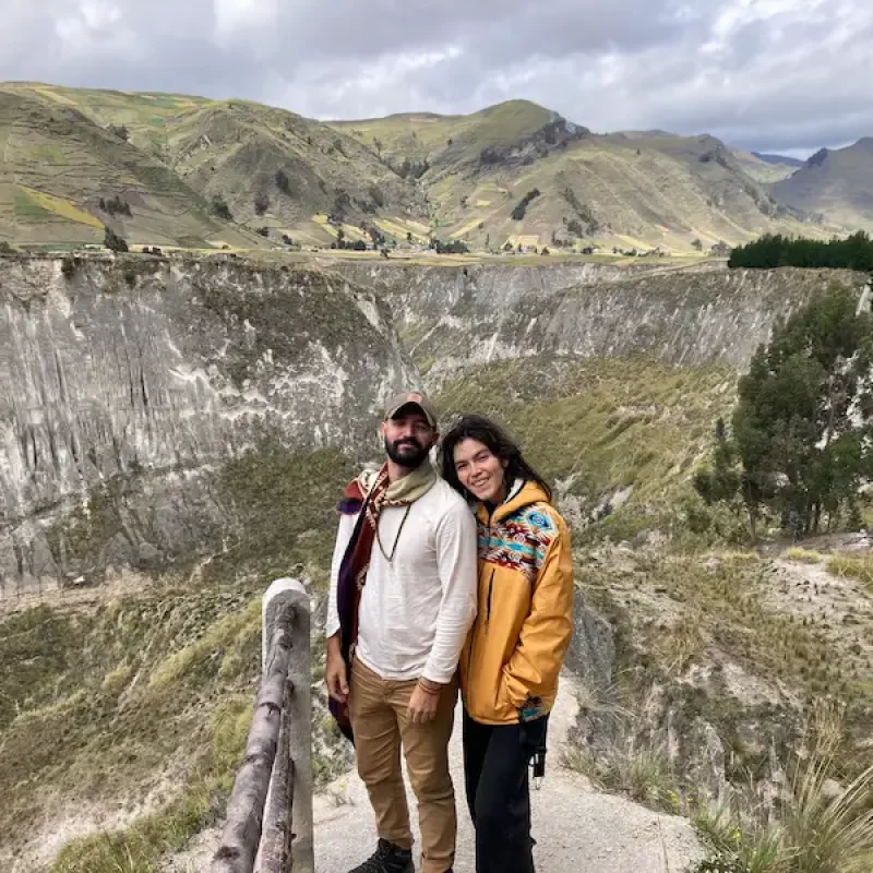 Panoramic view of the 40-meter-high Toachi River Canyon during a private quilotoa tour from quito to Baños.