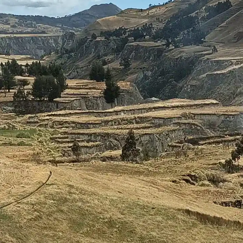 Panoramic view of the deep Toachi River Canyon during a guided tour in Ecuador